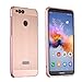 Produktbild Huawei Honor 7X Spiegel Hülle,Honor 7X Metall Cover,WIWJ Handyhülle Mirror Spiegel Metall Case Cover 2 in 1 Aluminium Rahmen PC Zurück Rückseite Bumper Case Metal Hülle Ultra Dünn Anti-Shock Glitzer Bling Schutz Handy Hülle Case Schutzhülle für Huawei Honor 7X+1x Touch Stylus Pen-Roségold