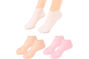 YOUNLEN 3 Pairs Moisturizing Socks, Non-Slip Silicone Gel Socks, Suitable for Dry and Rough Feet Repairs and Softens Exfoliating Foot Skin