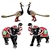Produktbild Radha Krishna Shop Enamel Work Pure Brass Peacock Pair & Paper Mache Elephant Pair Combo Set