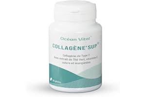 PHYTOSUD Phyto Sud Collagène'Sup - Gélules de Collagene Marin Type 2 avec Vitamine C et Thé Vert - Antixoydant Naturel - Collagène Marin Type 2 Articulations et Peau - 90 Gélules - Fabrication Française