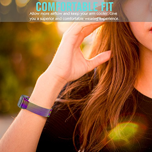 MoKo Samsung Gear Fit II Armband – Edelstahl Milanese Magnet Uhr Band Strap Uhrenarmband Erstatzband Replacement für Samsung Gear Fit II Smartwatch, Mehrfarbig - 7