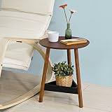 SoBuy®Mesa auxiliar con 1 bandeja,mesita de noche,mesa de café,Consola,H49 cm, FBT51-BR,ES