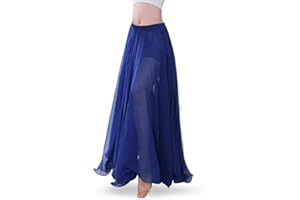 ROYAL SMEELA Jupe Danse du Ventre ATS Voile Maxi Full Jupes Tribal Robe de Danse Mousseline Jupe Longue Flamenco Femme 720 degrés Grande Swing Jupe Costumes Danse Orientale