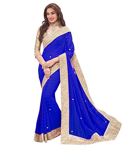 Shree Georgette Saree (Ar-036_Blue)
