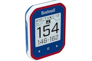 Bushnell Golf Phantom 3 Slope GPS de golf portable avec distances ajustées en pente, support de chariot à aimant puissant, plus de 38 000 parcours, avance automatique des trous - rouge/bleu