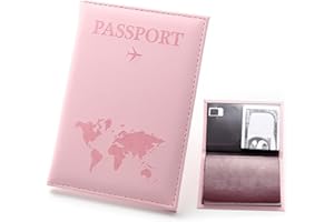 YEHUIMEI 1 Article Pochette Passeport,Pochette Passeport Voyage, Portefeuille Pochette Etui de Protection pour Passeport, Carte d'embarquement, Carte d'identit-Rose