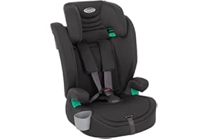 Graco Eldura R129 Harness Booster (76-145cm - 15 Months to Approx. 12 Years). Harness mode from 15 months to approx. 4 Yrs (76-105cm), Highback mode from approx. 3.5 to 12 yrs (105-145cm), Midnight