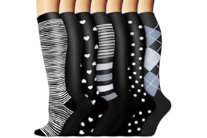 ‎ACTINPUT ACTINPUT Kompressionsstrümpfe Damen und Herren,7 Paar Kniestrümpfe Stützstrümpfe kompressionssocken Compression Socks Laufstrümpfe für Flug,Sport,Reisen, Radsport, krankenschwester