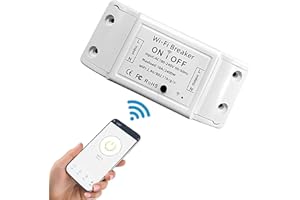 Iriisy Smart Switch, 10 A/2400 W Interruptor Inteligente Universal con Mando a Distancia WiFi y Temporizador para Hacer uno Mismo a través de iOS Android, Interruptor Inalámbrico Wi-Fi Inteligente