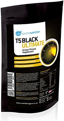 T5 Black Ultimate - Hardcore Fat Burner &amp; Weight Loss Pills for Men and Women - Diet Pills That Work Fast - Strong Slimming Tablets &amp; Appetite Suppressant - Training Supplement with Added Energy Boost - New and Improved Formula - Free Diet, Training &amp; Nutrition Book – Flat Pack - 90 Capsules