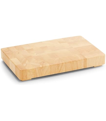 Continenta Schneidebrett Aus Gummibaumholz - 54x29x2,7 Cm, Stirnholz, Mit 4 Gummifüßen, Lebensmittelecht Geölt