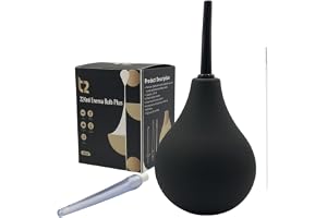 T2 Bulbe de lavement 224 ml dla mężczyzn i kobiet – Douche nettoyante réutilisable pour la constipation – Certifié UKCA, CE et FDA – Comprend 1 brosse et 2 buses (1 douce et 1 dure)