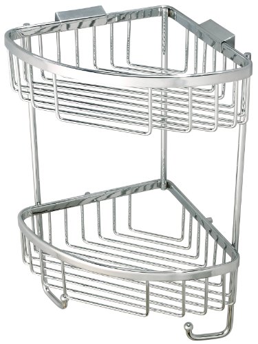 VELMA - TD-317-1 - Sehr schöne ästhetische Eck-Duschablage mit zwei großen Duschkörben in einem zeitlos eleganten Design - Hochglanz verchromtes Messing - Kein Plastik - 100 % rostfrei - Hochwertige Qualität !