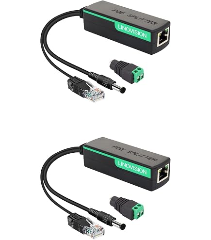 LINOVISION Splitter PoE Gigabit 30W – Uscita DC 5/9/12/18V, Compatibile IEEE802.3af/at, Per Telecamere IP E Access Control