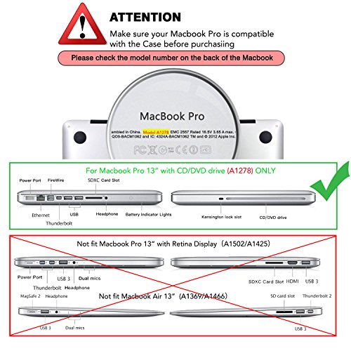 MOSISO Premium Qualität PU Leder Schutzhülle Tasche Hülle Sleeve Aktentasche Case für MacBook Pro 13 Zoll mit CD-ROM Drive (A1278), Schwarz - 3