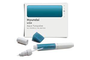 Genuine Colors Pennarello a vernice AQUA TURQUOISE U3H, compatibile con Hyundai blu [include uno strumento di lisciatura]