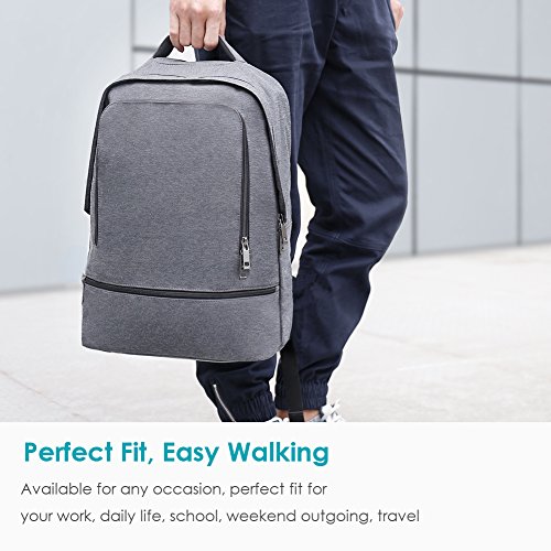 REYLEO Business Rucksack Herren Wasserdichte 14.1 Zoll Laptop Tasche Backpack Für Arbeit Und Stadt Grau - 6