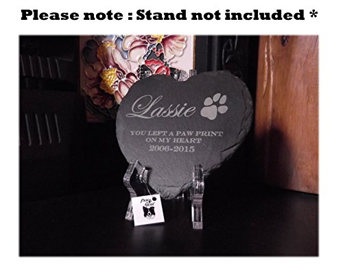 Memorial-Plaque-Personalised-Engraved-Natural-Slate-Heart-Shape-Pet-Grave-Marker