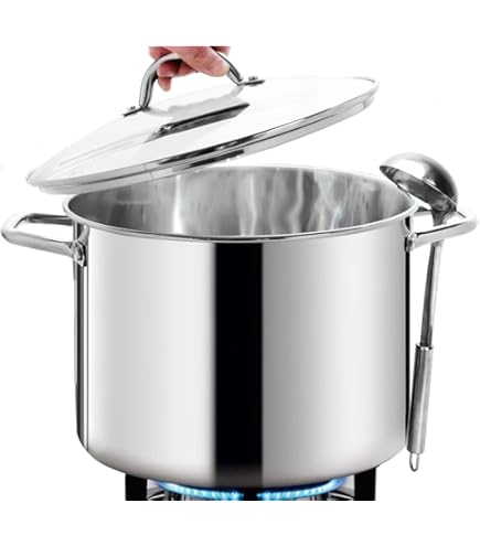 Pentola grande in acciaio inox, con coperchio, 30/50/70 litri, per