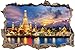 Produktbild Wat Arun Nachtansicht Tempel Bangkok Thailand Wanddurchbruch im 3D-Look, Wand- oder Türaufkleber Format: 92x62cm, Wandsticker, Wandtattoo, Wanddekoration