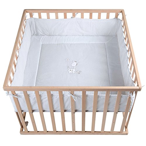 Preisvergleich Produktbild LITTLE WORLD Laufgitter Cosiplay Bio Buche höhenverstellbar 100x100 cm