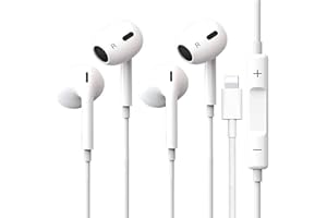 ROOSTON Pack de 2 Ecouteurs, ecouteur Compatible avec iPhone 14/14 Pro Plus/13/13 Pro/12/12 Pro/11/11 Pro/XS/XSMax/XR/X/8/7, Écouteur Filaire avec Micro Contrôle Volume