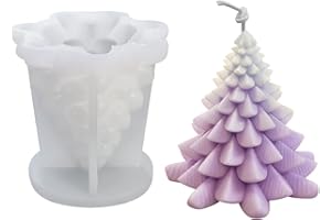 YEJAHY Moules à bougies de Noël, moule en silicone 3D en forme de sapin de Noël pour la fabrication de bougies, les loisirs créatifs, les bougies parfumées(Luo Ye)