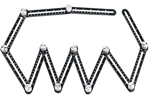 FAY BLESS Multi Angle Folding Ruler Adjustable Ceramic Tile Hole Locator Measuring Tool 12 Folding Protractors Tile Floor Hole Locator (12)