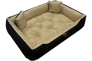 Dogs4Life New Hundebett XXL | Hundebett groß Hunde | Hundebett mittelgroße Hunde | Hundebett kleine Hunde | Hundekissen | Outdoor Hundebett | Wasserabweisend (XL, Beige)