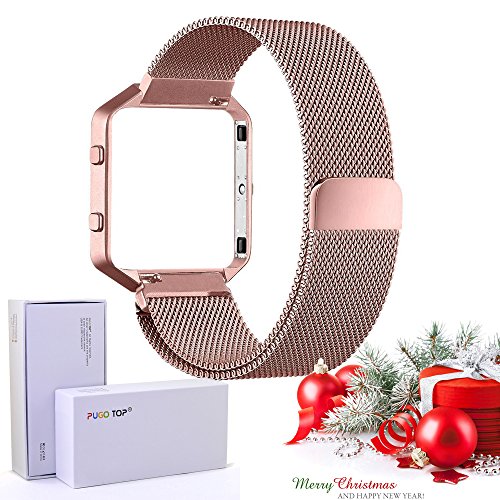Fitbit Blaze Frame + Armband (6,7-8,1 Zoll) , mit Einzigartige Magnet-Verschluss, PUGO TOP Replacement Wrist Band Uhrenarmband fur Fitbit Fitness Uhr Blaze - 2