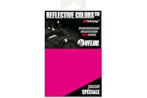 VFLUO 3M Reflective Colors™, Feuille rétro réfléchissant à découper pour Casque Moto, Scooter, vélo, Multi-Usage, 3M Technology™, 10 x 15 cm, Rose