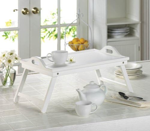 White Chic Folding Shabby Lap Desk Table laptop Tray Books Breakfast Bed Serving by Mywholesalegifts