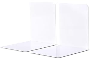‎MAUL MAUL Buchstütze aus Metall (2er Pack) 14x12x14cm | Bücherhalter, Organizer für Kinder, Bücher, Büro, Regal | Bücherstütze möbelschonend aus stabilem Metall | Stilvoller Buchhalter | Weiß