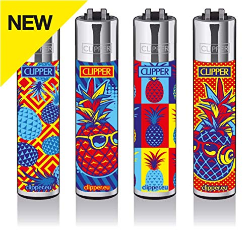 Clipper Original Mechero Serie Hipster Pineapple 4 Unidades