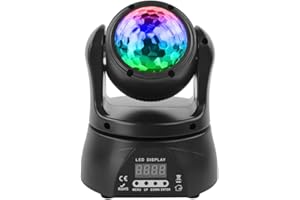 MYTUEETP Mini Discoteca Testa Mobile, RGBW LED Effetto Caleidoscopio Bifacciale Moving Head 4 Modalità di Controllo per Partito Palcoscenico Bar Matrimonio Dal Vivo