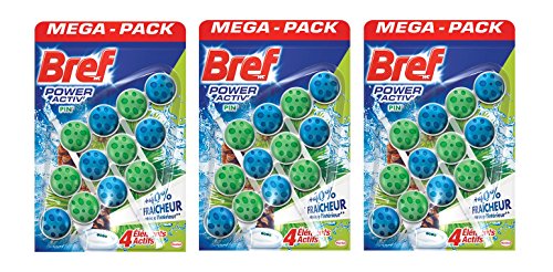 Bref WC Power Activ Pin Mega-Pack 50g - Blocs Nettoyants WC - Lot de 3