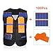 Produktbild Yosoo Taktische Jacket Kid Elite Schwarz + 100 Darts Lädt Soft Ballet Kugeln + 2Pcs Dart Clips Ladegeräte für Nerf Gun N-Streik Elite Series Toy