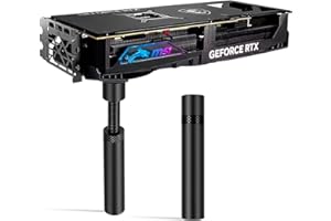 QUOHE Support Carte Graphique, Support GPU Support Cartes Graphiques Verticale, Titulaire de la Carte Vidéo Magnétique, Aluminium Noir (Hauteur Réglable 72-120 mm)