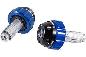 SINKEES Motorcycle Throttle Lock Cruise Control Handlebar Plugs Grip Bar End Caps Slider Set for Street/Sport/Tour Bike Cruiser Scooter (Blue)