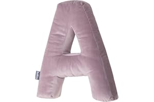 BELLOCHI GROWING IN STYLE Bellochi Cuscino Decorativo Con Riempimento Anallergico - Cuscino Bambini - Cuscino Velluto A Forma Di Lettere A - Cameretta Neonato Decorazioni - Rosa