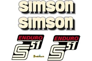 2TAKTSHOP 4 teiliger Simson S51 Enduro Aufkleberset Retro DDR Style