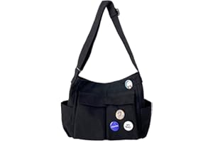 YILCER Canvas Crossbody Bag for Women, Canvas Shoulder Bags Aesthetic Messenger Bag Y2K Satchel Bag Hobo Tote Bag for School Travel Casual Daily