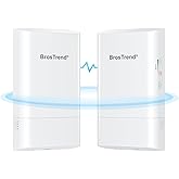 BrosTrend 5GHz 867Mbit/s WLAN Bridge Outdoor CPE, 1 KM Long Distance WiFi Bridge Point-to-Point, Plug & Play WLAN LAN Bridge 