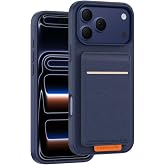 CONSTRAIN - iPhone 17 Pro Max/18 Max İle Uyumlu Kılıf Suedea Deri Kartvizitli Standlı Kapak Lacivert