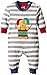 Kite Kids Baby-Boys Drumming Pup Striped Romper, Grey (Grey/Cream), 0-3 Months