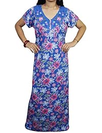 Indiatrendzs Women's Hosiery Floral Print Nighty/Nightwear/Nightdress Bust Size: 46"