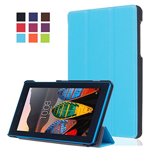 DETUOSI Coque Compatible avec Lenovo Tab3 7 Essential - Housse de Protection pour Tablette 7''Pouces Smart Cover Case Lenovo Tab3 7 Essential/Lenovo Tab3 710F Tablette Coque en Cuir Pochette