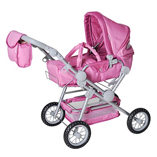 Knorrtoys.com 10405, Doll's Combi Pram Twingo S, Diamond Pink