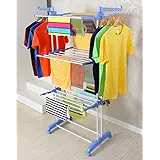 Parasnath Jumbo / Prince Jumbo 2 Poll Hi-Quality Three Layer Clothes Rack Hanger with Wheels for Drying Clothes (Lifetime Warranty*MADE IN INDIA)