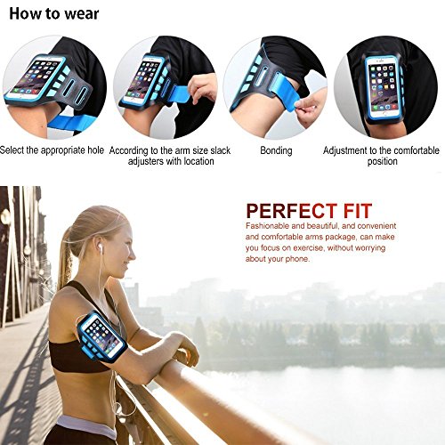 GIM Ultra Leicht Sport Armband Jogging Fitnessstudio Rad Fahren Armtasche Sportarmband Tasche Schutz HÃ¼lle mit Kartenschlitz FÃ¼r iphone 6/6S Plus, Galaxy S6 edge Plus / S7 edge / Note 5 / Note 4, Huawei P8 Lite/ Mate S/Mate 8 oder bis zu 5 Zoll Smartphone